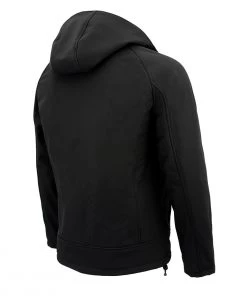 Nexgen Heat Men's Nxm1767set-'Ruffled' Black'Heated' Soft-Shell Hooded Jacket (Rechargeable Battery Pack Included) Motorcycle Jackets