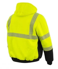 Motorcycle Jackets Nexgen Heat MPM1773SET Men's High Viz Neon Green Textile Jacket With Heating Elements (Included Battery Pack)
