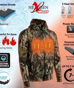 Motorcycle Jackets Nexgen Heat Men's Nxm1776set-'Camo' Heated'Breakup Country Zipper Hoodie (Rechargeable Battery Pack Included)