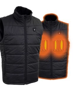 Motorcycle Vests Nexgen Heat Men's Nxm3301set-'Puffed' Black Heated Textile Vest (Rechargeable Battery Pack Included)