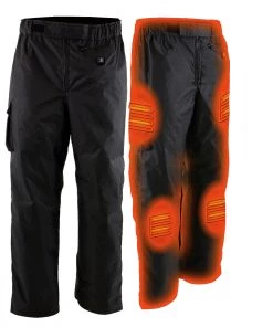 Nexgen Heat NexGen NXM5715SET Men's 'Torrid' Black Heated Textile Water Resistant Over Pants (Rechargeable Battery Pack Included)