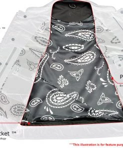 Xelement XS3450 Men's'Paisley' Black Leather Motorcycle Vest With White Stitching