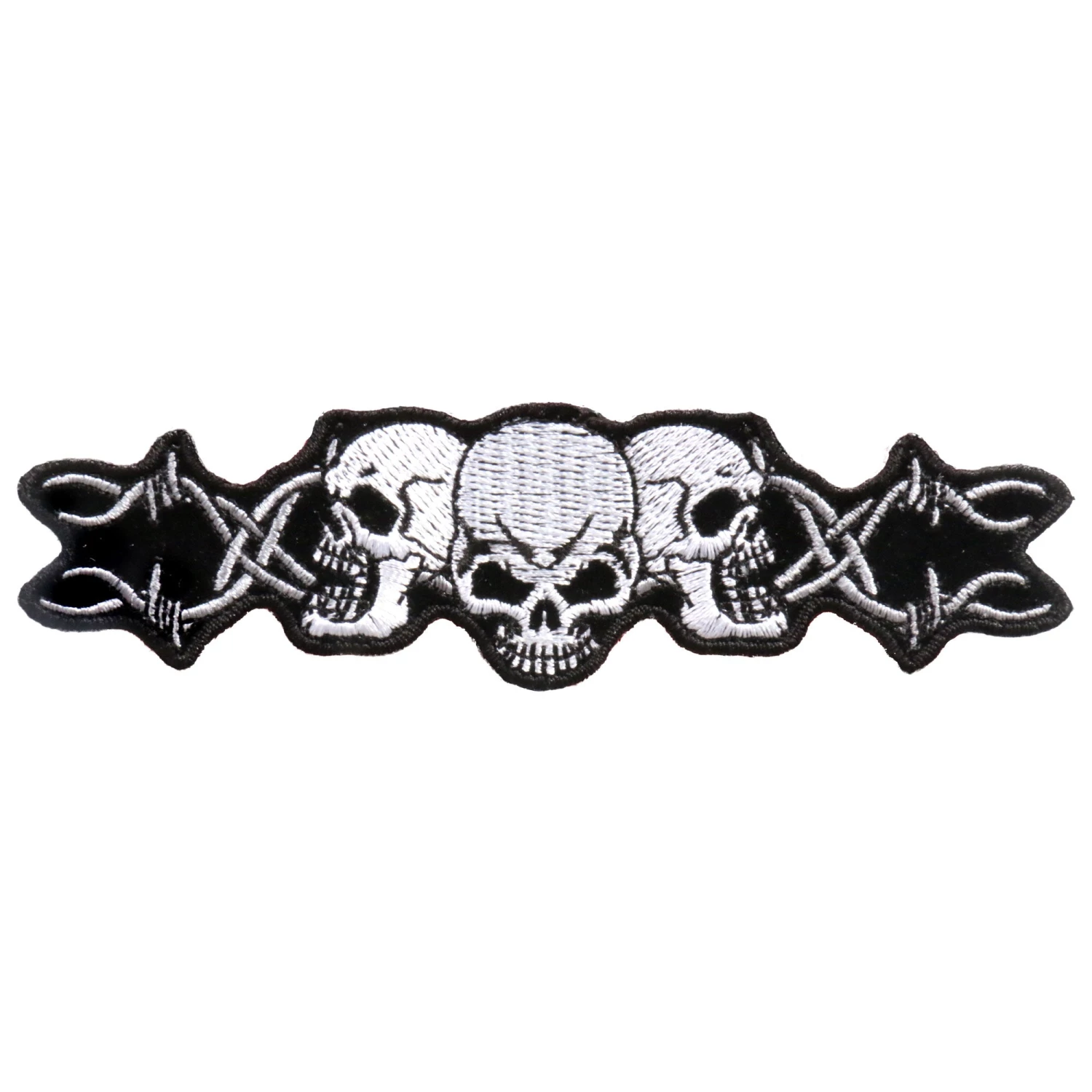 Hot Leathers PPA1052 Barbed Wire Skull Trio Patch 5" X 1"
