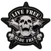 Patches Hot Leathers PPA5108 Live Free Skull Biker 11" X 11" Patch