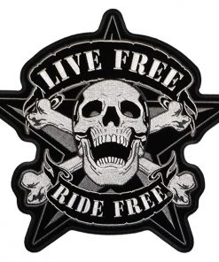 Patches Hot Leathers PPA5108 Live Free Skull Biker 11" X 11" Patch