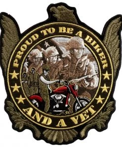 Hot Leathers PPA5500 Proud To Be A Biker And A Vet Patch 5" X 6" Patches