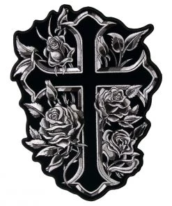 Patches Hot Leathers PPA6667 Cross And Roses 7" X 9" Patch
