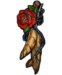 Hot Leathers PPA7530 Feather And Roses Ladies 2" X 5" Patch Patches