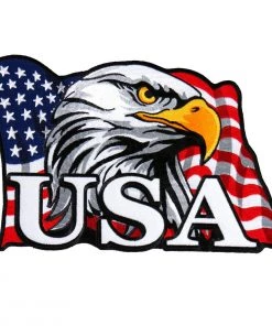 Hot Leathers PPA8010 American Flag Eagle Head 4" X 3" Patch