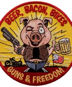 Hot Leathers PPA9753 Beer Bacon Bikes And Guns 4"x4" Patch