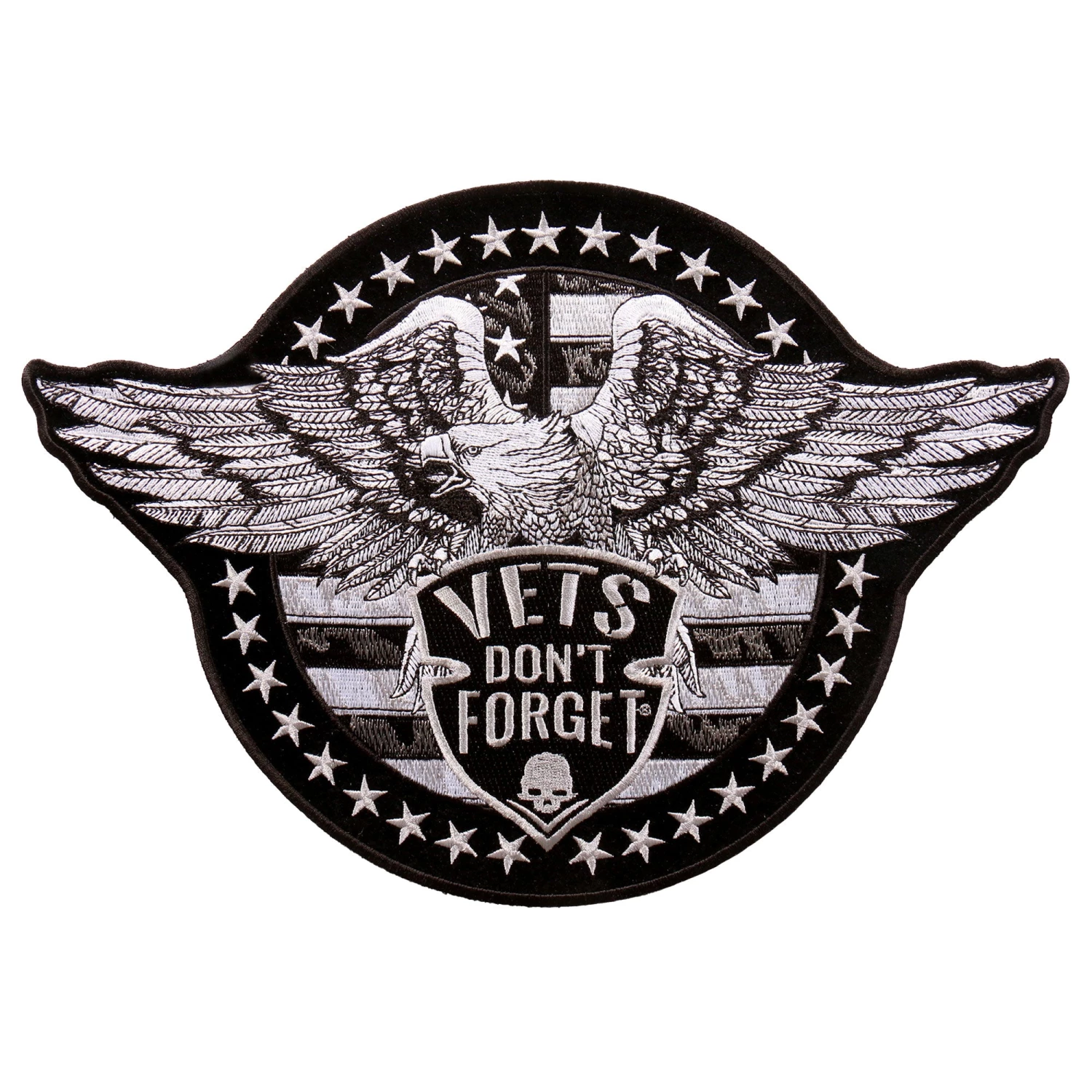 Patches Hot Leathers PPA9797 Vets Don't Forget Eagle 12"x8" Patch