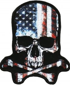 Hot Leathers PPA9980 4 Inch Skull American Flag Patch Patches
