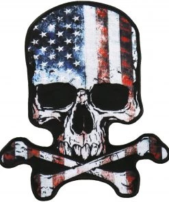 Hot Leathers PPA9989 8X9 Inch Skull American Flag Patch