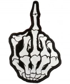 Hot Leathers PPB1013 Skeleton Middle Finger Reflective 3" X 5" Patch