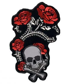 Hot Leathers PPB1090 Refliective Skulls N BNS 4" X 3" Patch Patches