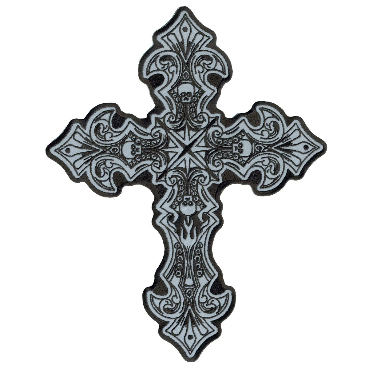 Hot Leathers PPB1217 Reflective Crucifix 9" X 11" Patch