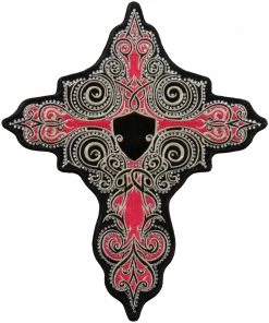 Hot Leathers PPC3267 9 Inch Pink Stone Cross Patch