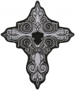 Hot Leathers PPC3285 5 Inch Rhinestone White Cross Patch