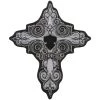 Patches Hot Leathers PPC3287 9 Inch White Cross Patch With Rhinestones