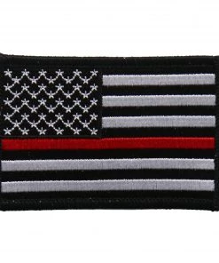 Patches Hot Leathers PPF5112 Flag Thin Red Line Embroidered 3