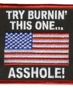 Hot Leathers PPL9057 Try Burning This One 3" X 3" Patch Patches
