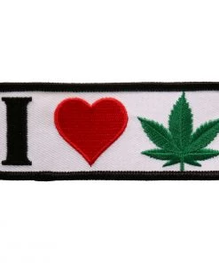 Patches Hot Leathers PPL9684 I Heart Weed 4"x2" Patch