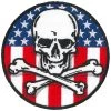 Hot Leathers PPQ1090 Flag Skull Circle 3" Patch Patches