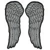 Patches Hot Leathers PPS1041 10" Metallic Silver Angel Wings Patch