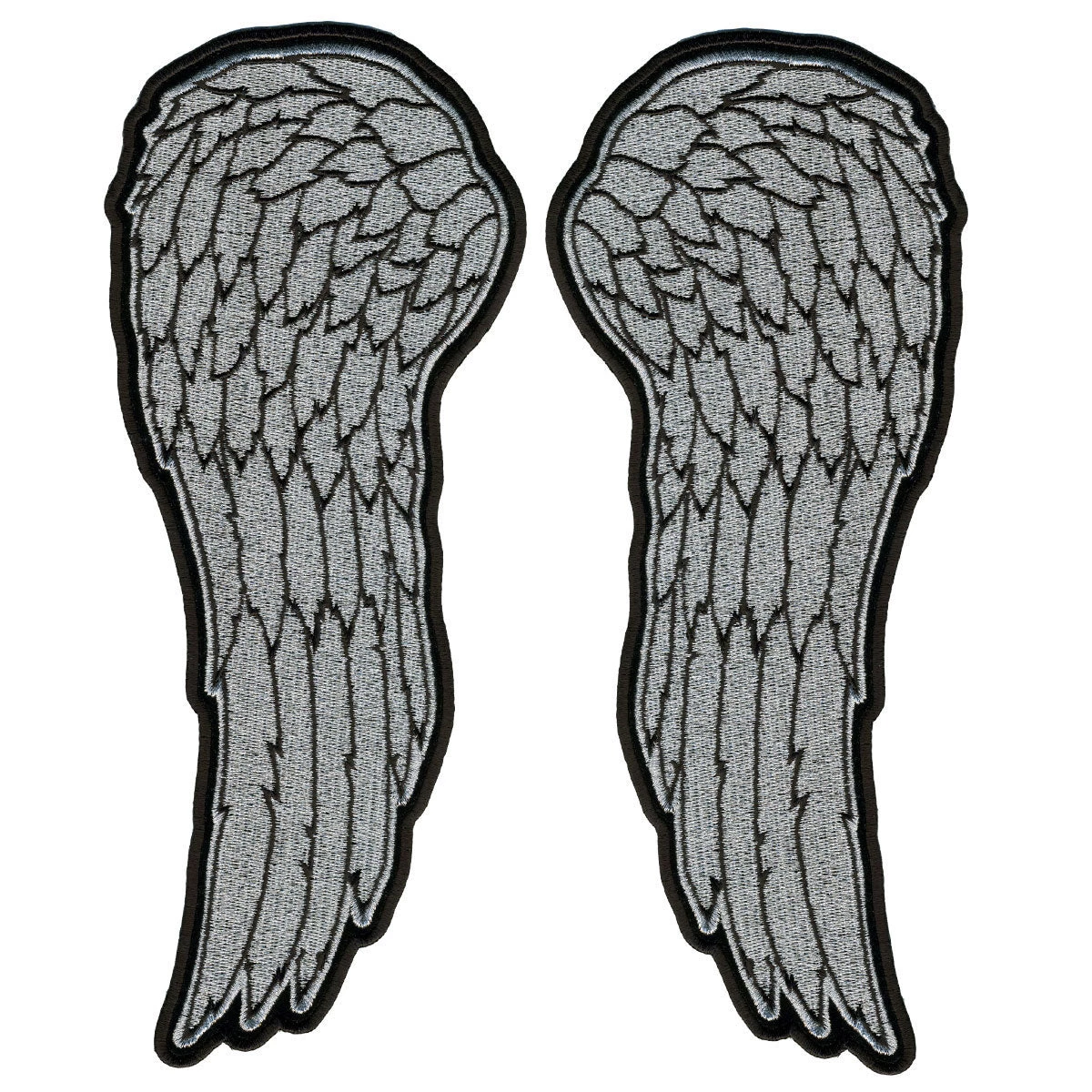 Patches Hot Leathers PPS1041 10" Metallic Silver Angel Wings Patch