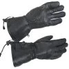 Riding Gear Xelement XG856 Men's Black Gauntlet Deerskin Insulated Padded Motorcycle Gloves