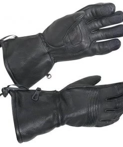 Riding Gear Xelement XG856 Men's Black Gauntlet Deerskin Insulated Padded Motorcycle Gloves