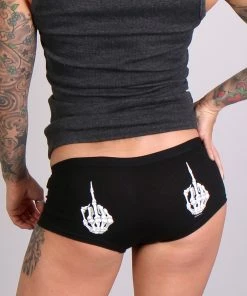 Hot Leathers PTB7061 Skeleton Middle Finger Biker Boy Shorts