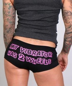 Riding Gear Hot Leathers PTB7254 My Vibrator Has Two Wheels Funny Boy Shorts