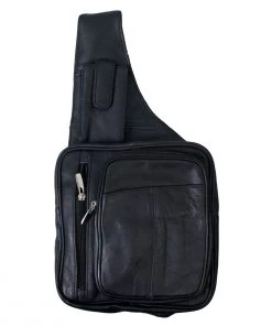 Hot Leathers PUA1023 Leather Slant Purse With Bottle Holder Riding Gear