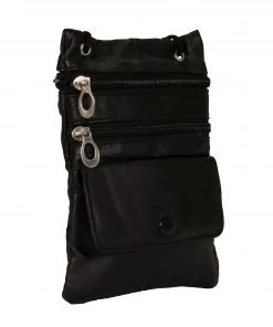 Riding Gear Hot Leathers PUA1032 Large Leather Neck Bag