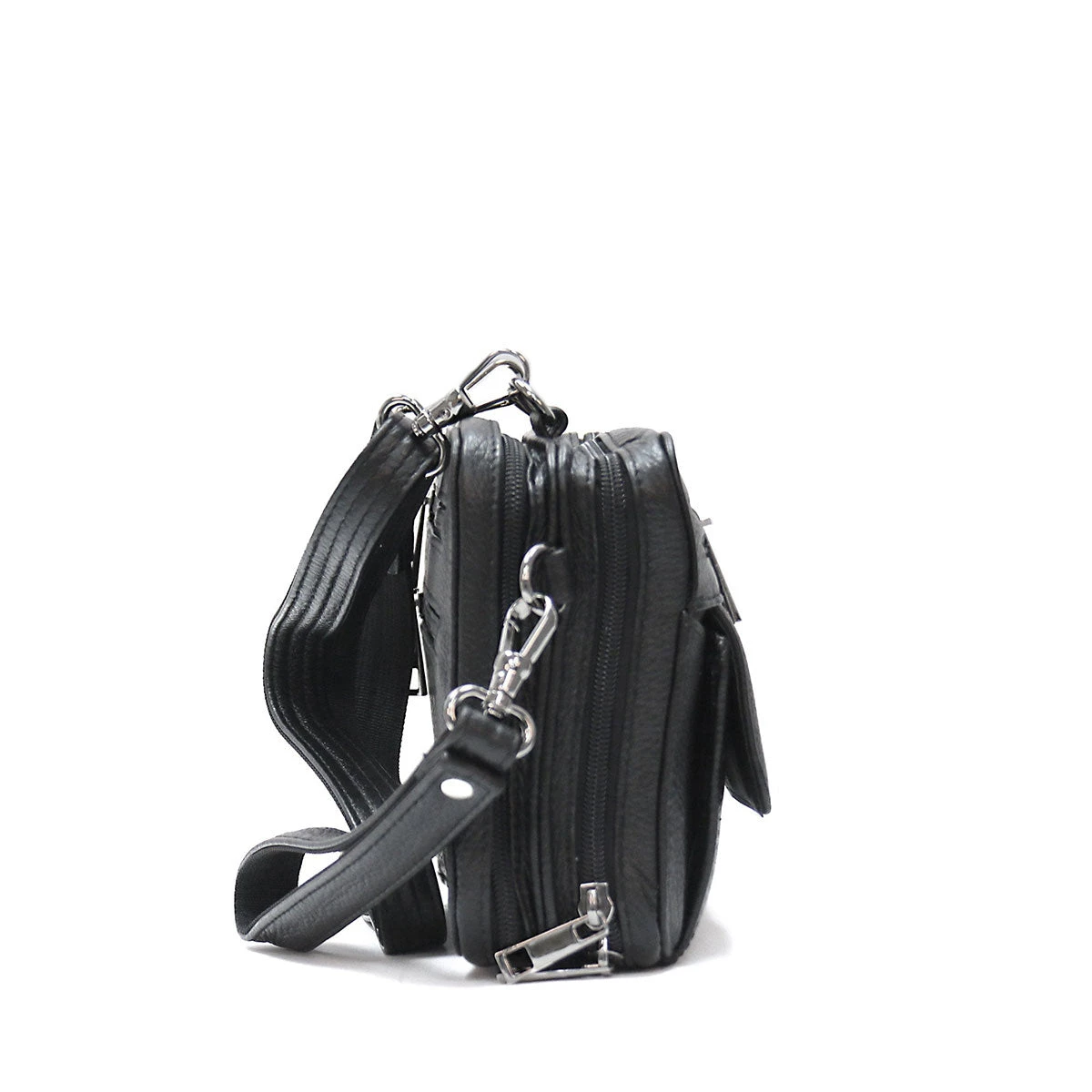 Riding Gear Hot Leathers PUA1175 Black Leather Small Concealment Crossbody Purse