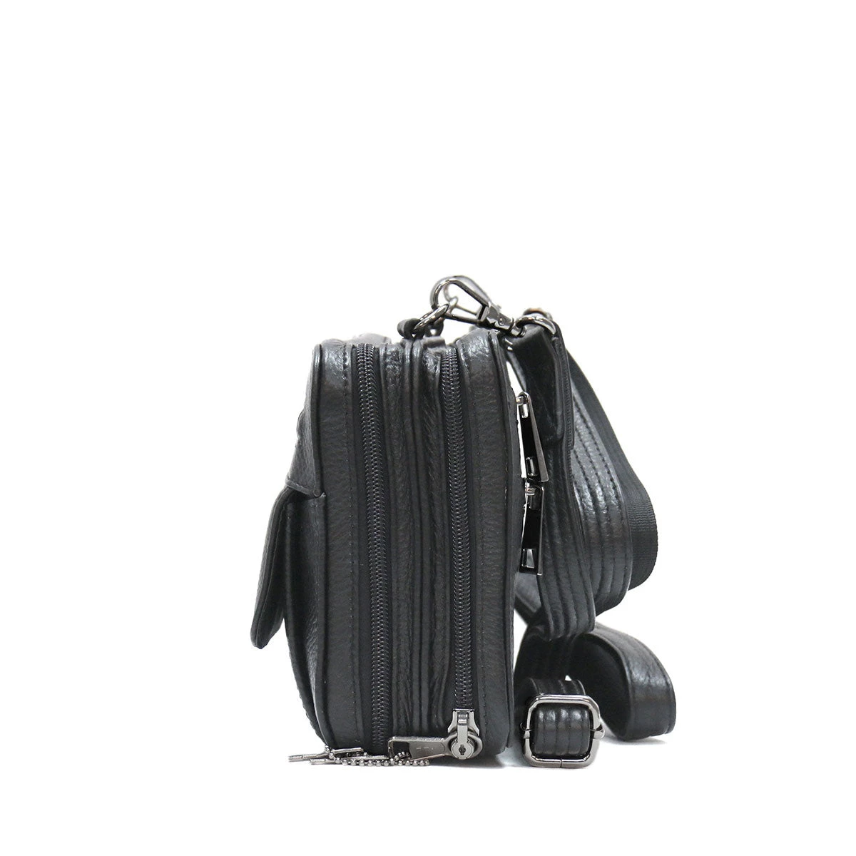 Riding Gear Hot Leathers PUA1175 Black Leather Small Concealment Crossbody Purse