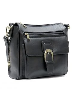 Hot Leathers PUA1176 Black Vegan Leather Concealed Carry Purse With Ambidextrous Design