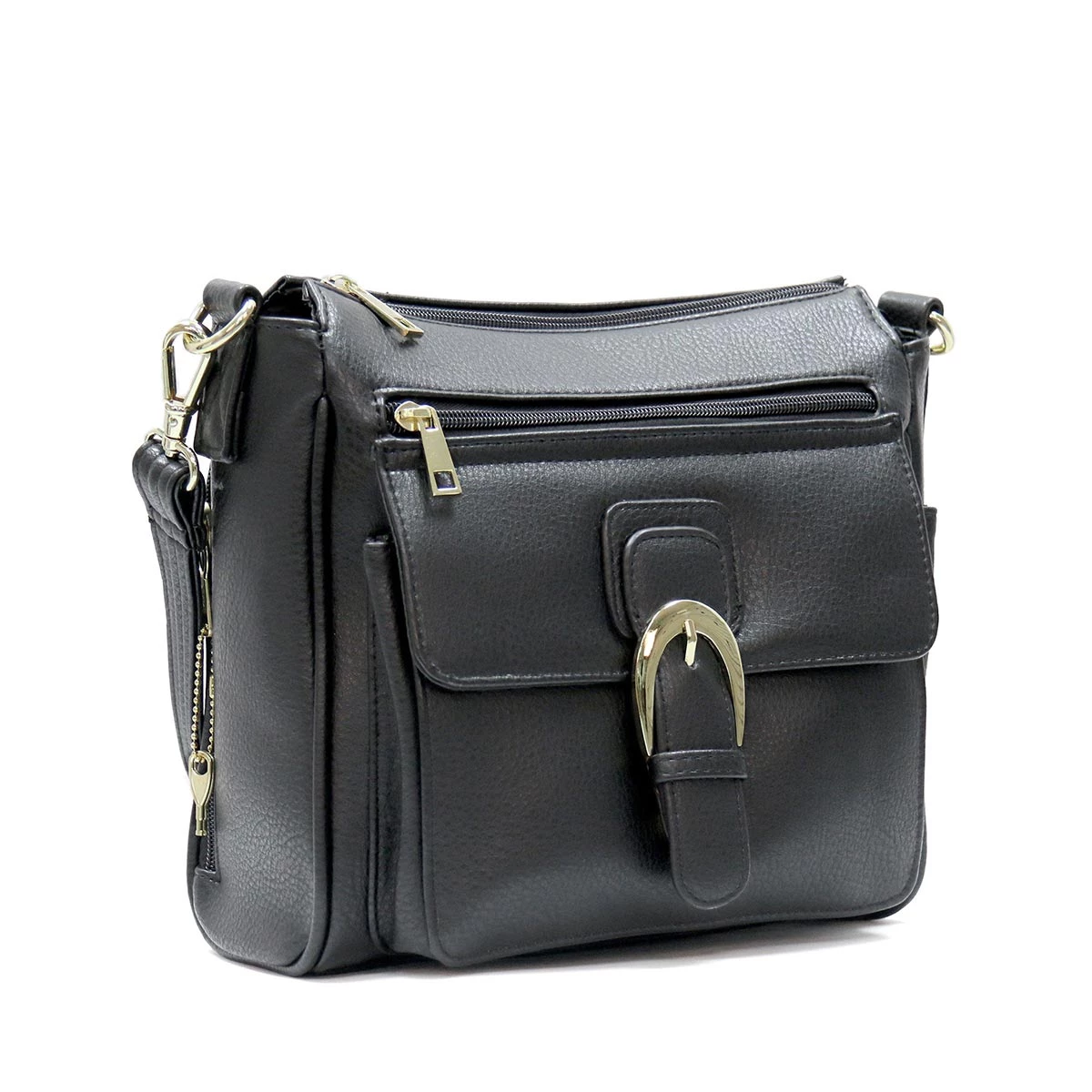 Hot Leathers PUA1176 Black Vegan Leather Concealed Carry Purse With Ambidextrous Design