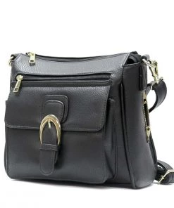 Hot Leathers PUA1176 Black Vegan Leather Concealed Carry Purse With Ambidextrous Design