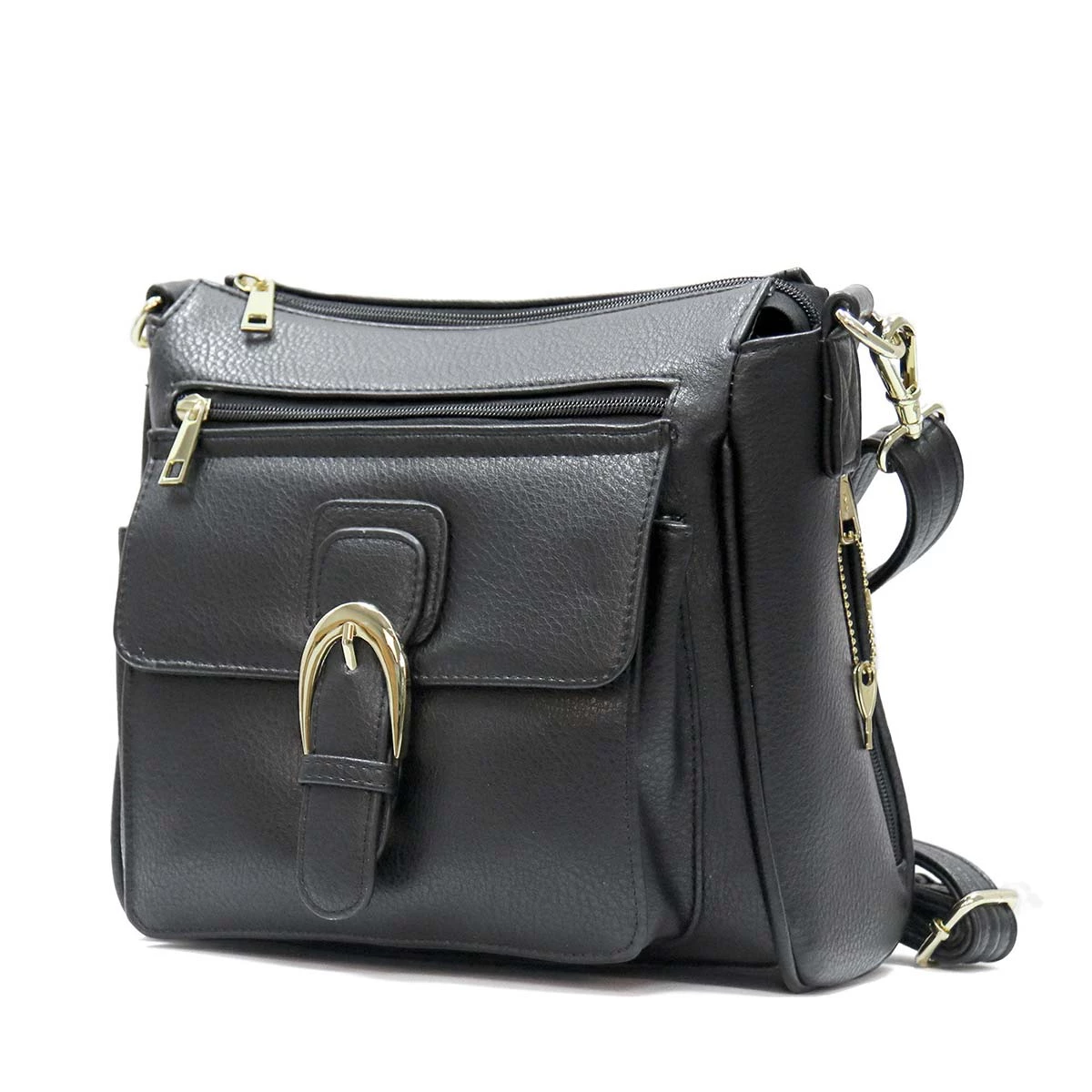 Hot Leathers PUA1176 Black Vegan Leather Concealed Carry Purse With Ambidextrous Design