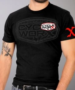 Hot Leathers PWM1001 Official Providence Cycle Worx Red Logo Black T-Shirt