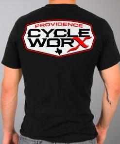 Hot Leathers PWM1001 Official Providence Cycle Worx Red Logo Black T-Shirt