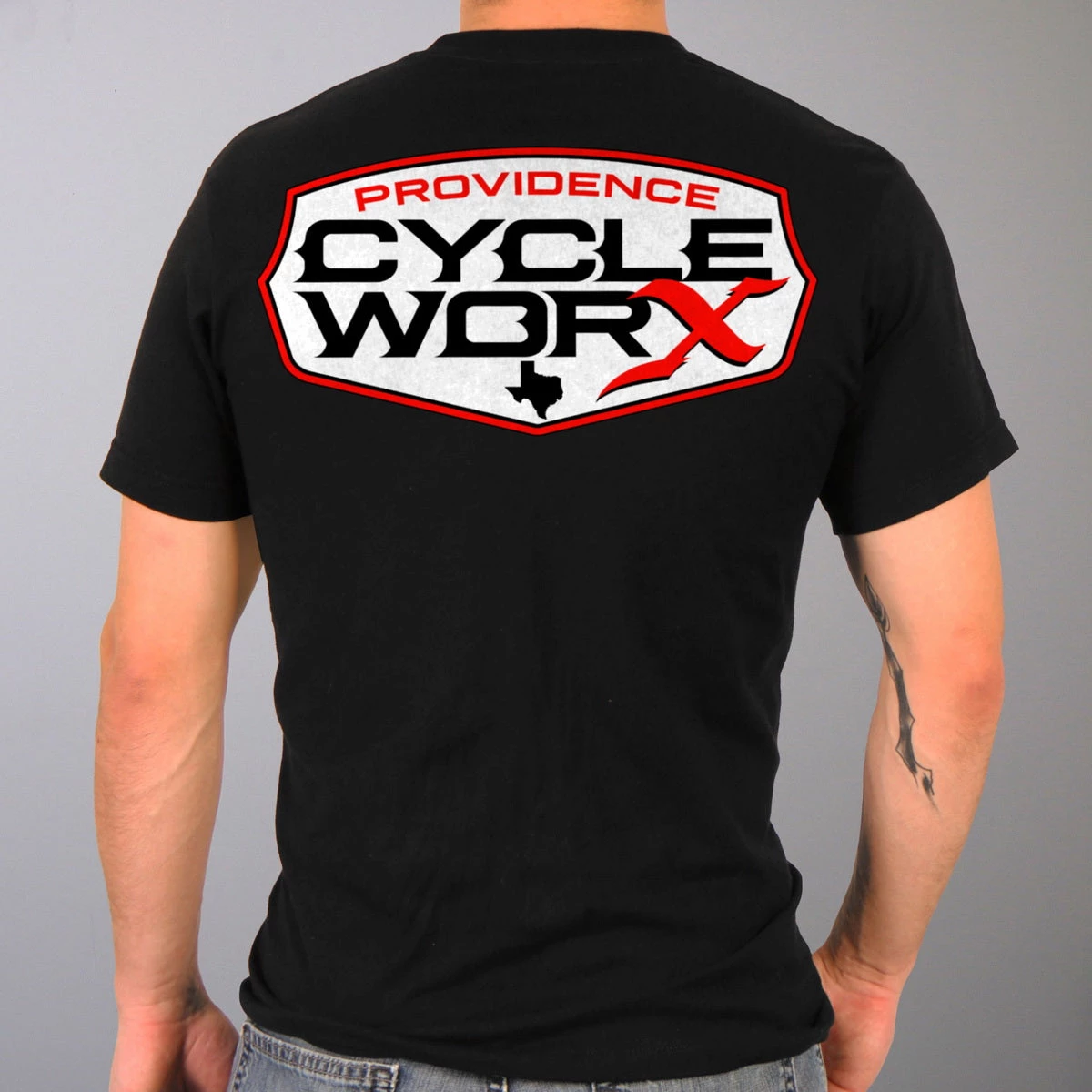 Hot Leathers PWM1001 Official Providence Cycle Worx Red Logo Black T-Shirt