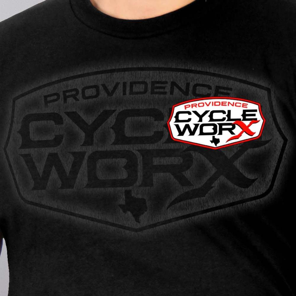 Hot Leathers PWM1001 Official Providence Cycle Worx Red Logo Black T-Shirt
