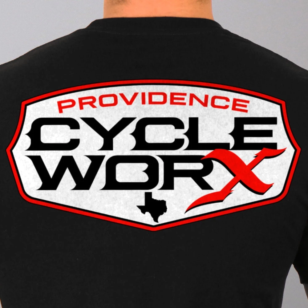Hot Leathers PWM1001 Official Providence Cycle Worx Red Logo Black T-Shirt