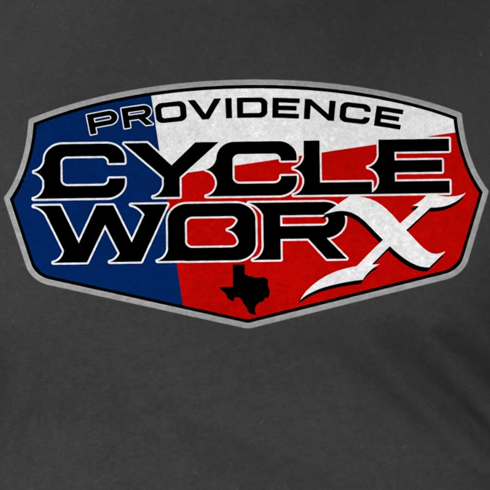 Hot Leathers PWM1003 Official Providence Cycle Worx Texas Flag Heather Charcoal T-Shirt