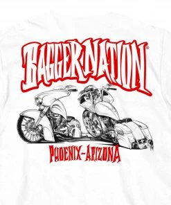 Hot Leathers PYM1006 Official Paul Yaffe's Bagger Nation Twin Bikes White T-Shirt Riding Gear