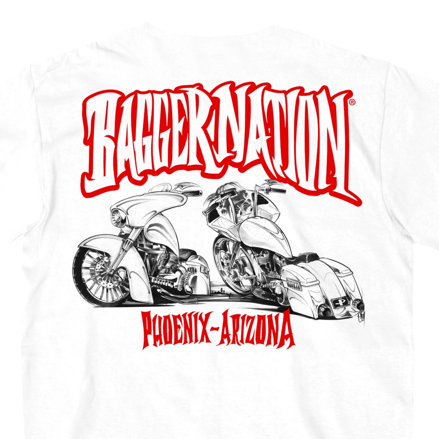 Hot Leathers PYM1006 Official Paul Yaffe's Bagger Nation Twin Bikes White T-Shirt Riding Gear