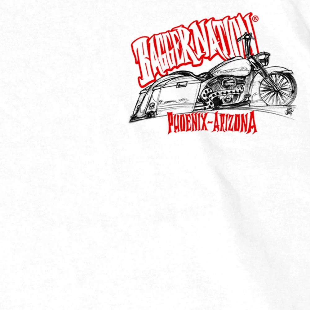 Hot Leathers PYM1006 Official Paul Yaffe's Bagger Nation Twin Bikes White T-Shirt Riding Gear